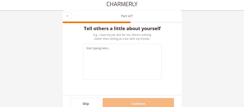 Fill in your Charmerly account
