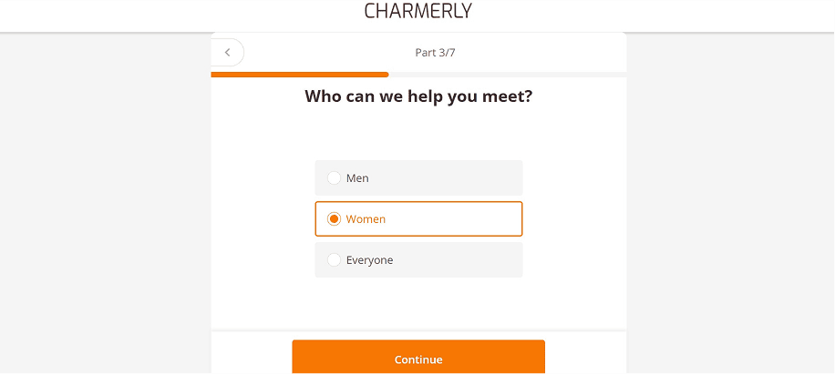 Meet people online on Charmerly