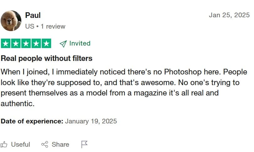 Positive Charmerly review on Trustpilot